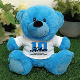 Bright Blue Bear 23cm 10th Birthday Personalised Shirt