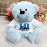 Light Blue Bear 23cm – Personalised 10th Birthday Shirt
