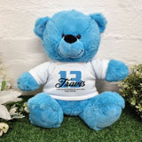 Bright Blue Bear 30cm 13th Birthday Personalised Shirt