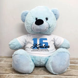 Personalised 40cm Light Blue Bear for 16th Birthday