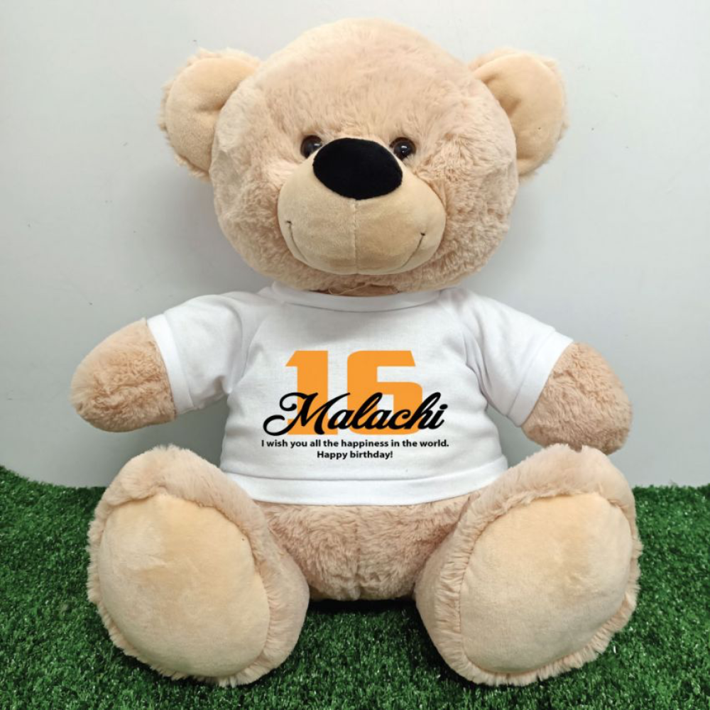 Personalised 40cm Beige Bear for 16th Birthday