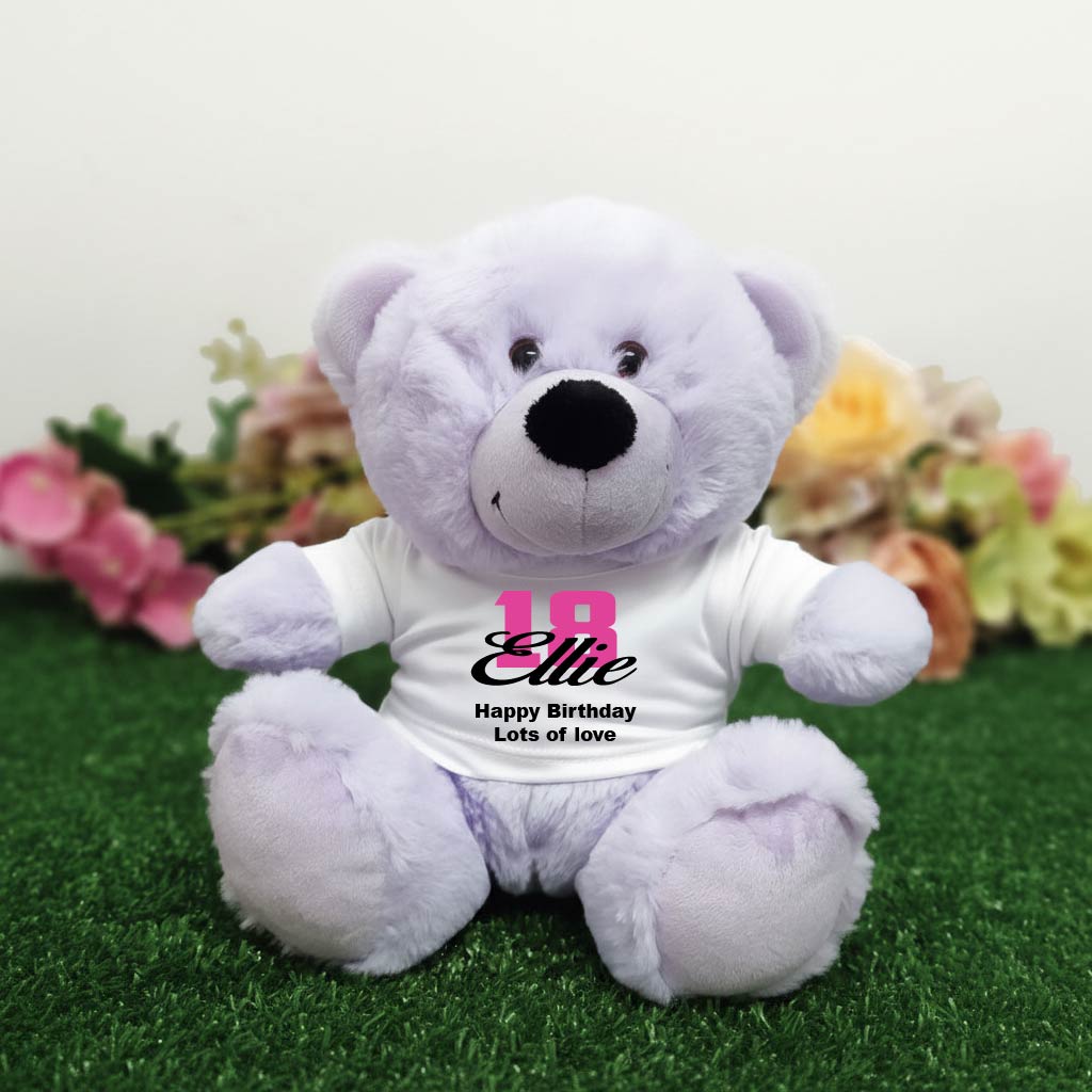 Personalised 18th Birthday Lavender Teddy Bear 23cm Keepsake