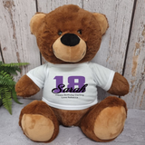 Personalised Brown Bear 30cm 18th Birthday Shirt