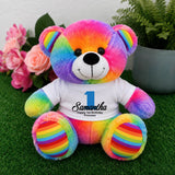 Rainbow Bear 23cm 1st Birthday Personalised Shirt