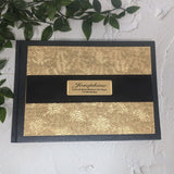 1st Birthday Personalised Black & Gold Guest Book A5 with Custom Plaque