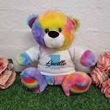 Rainbow Bear 30cm 1st Birthday Personalised Shirt