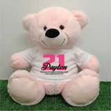 Light Pink Bear 40cm – 21st Birthday Message on Shirt