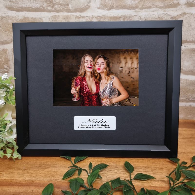 21st Birthday Personalised Black Photo Frame