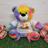 Rainbow Bear 30cm 21st Birthday Personalised Shirt