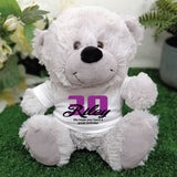 Silver Bear 23cm 30th Birthday Personalised Shirt