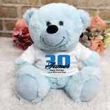 Light Blue Bear 23cm – 30th Birthday Personalised Shirt