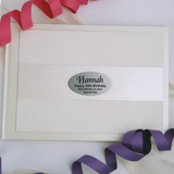 30th Birthday Personalised Cream Glitter Guest Book with Custom Plaque
