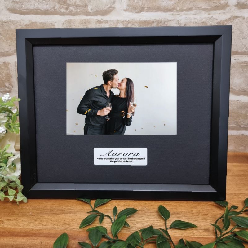 30th Birthday Personalised Black Photo Frame