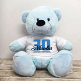 Light Blue Bear 40cm – Personalised 30th Birthday Shirt