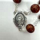 Wooden Rosary Beads with Personalised Tin
