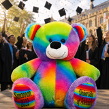 Rainbow Bear 40cm Graduation Personalised Message on Feet