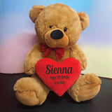 40cm Brown Bear Birthday Gift with Message on Heart