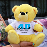 Personalised 23cm Yellow Bear 40th Birthday