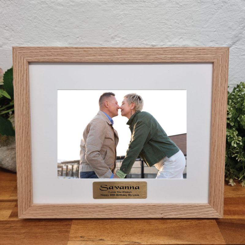 Personalised Natural Timber Photo Frame for 40th Birthday