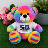 Rainbow Bear 23cm 50th Birthday Personalised Shirt