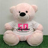 Light Pink Bear 30cm – 50th Birthday Personalised Shirt