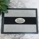 50th Birthday Personalised Black & Silver Glitter Guest Book with Custom Plaque