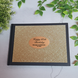 Personalised Guest Book Gold Glitter A5 – 60th Birthday