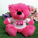 Hot Pink Bear 23cm 70th Birthday Message on Shirt