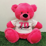 Hot Pink Bear 40cm – 70th Birthday Personalised Shirt