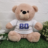 Personalised 40cm Plush Bear 80th Birthday Shirt