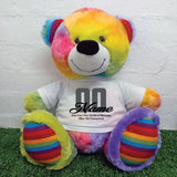 Rainbow Bear 30cm Birthday Personalised Shirt