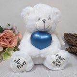 23cm Angel Memorial Bear with Blue Urn – Personalised Feet