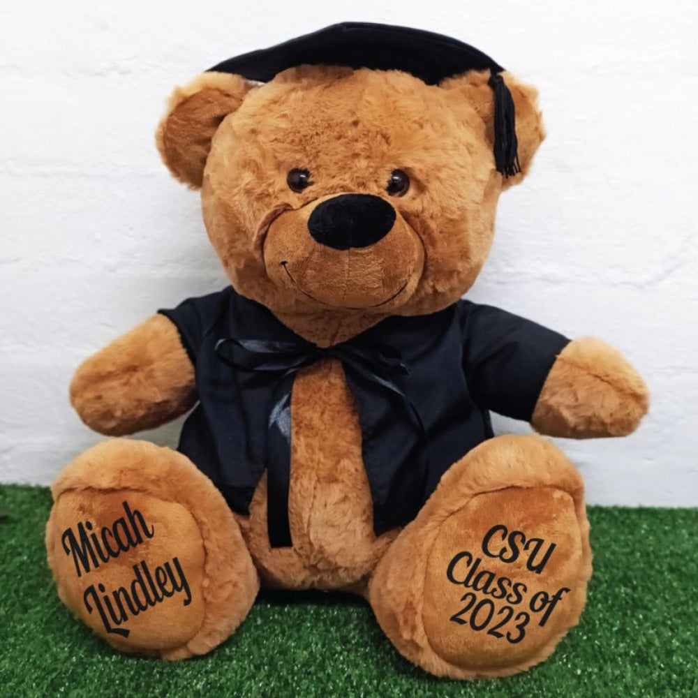 40cm Brown Bear Graduation Bear with Personalised Message on Feet