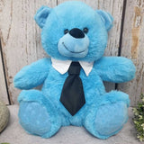 30cm Bright Blue Bear for Grandpa with Message on Feet