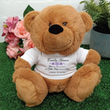 Personalised Brown Christening Teddy Bear with Custom Shirt – 23cm Plush Keepsake Gift