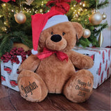 40cm Brown Bear Christmas Personalised on Feet