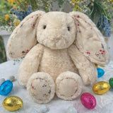 27cm Cream Bunny Plush Toy for Newborn with Message On Ears