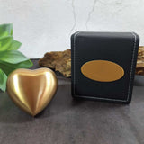 Memorial Heart Gold Urn 70mm Gold Gift Box with Plaque