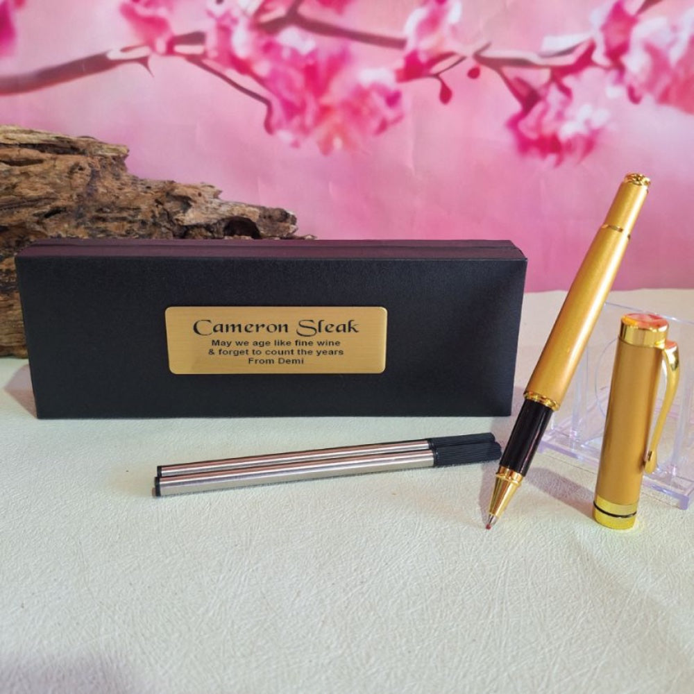 Personalised Gold Ballpoint Pen Set for Communion