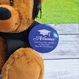 23cm Brown Bear Graduation Bear with Personalised Badge