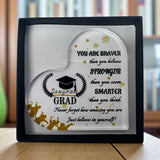 Graduation Acrylic Heart Stronger Plaque in Personalised Giftbox