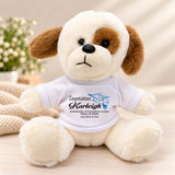 Graduation – 20cm seated Personalised Dog with Printed T-Shirt