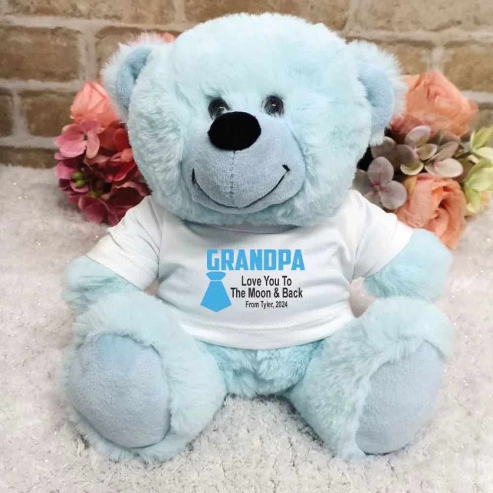Light Blue Bear 23cm Grandad Shirt Message
