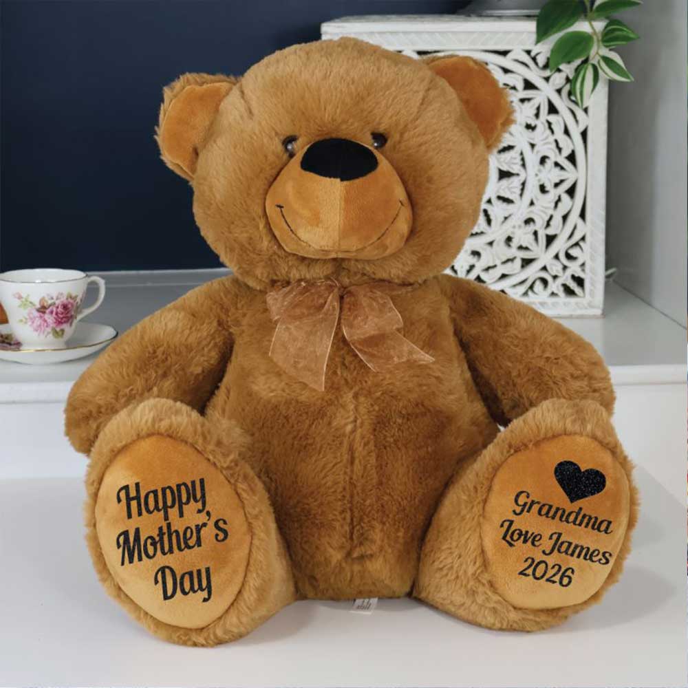 Brown Bear 40cm Grandma Personalised Message on Feet