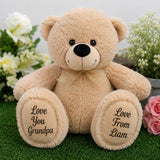 Grandad Beige Bear 30cm Personalised Message on Feet