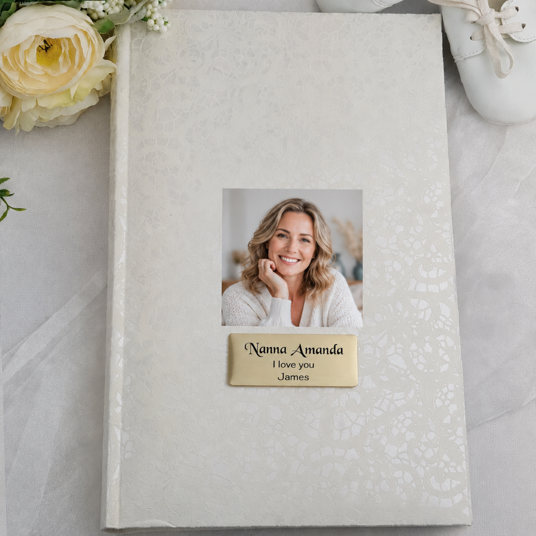 Personalised Nanna Lace Glamour Photo Album – Holds 300 Photos