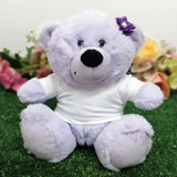 23cm Lavender Bear for Baptism with Personalised Shirt