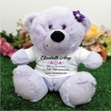 23cm Lavender Bear for Baptism with Personalised Shirt