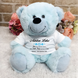 23cm Light Blue Bear for Baptism with Personalised Shirt