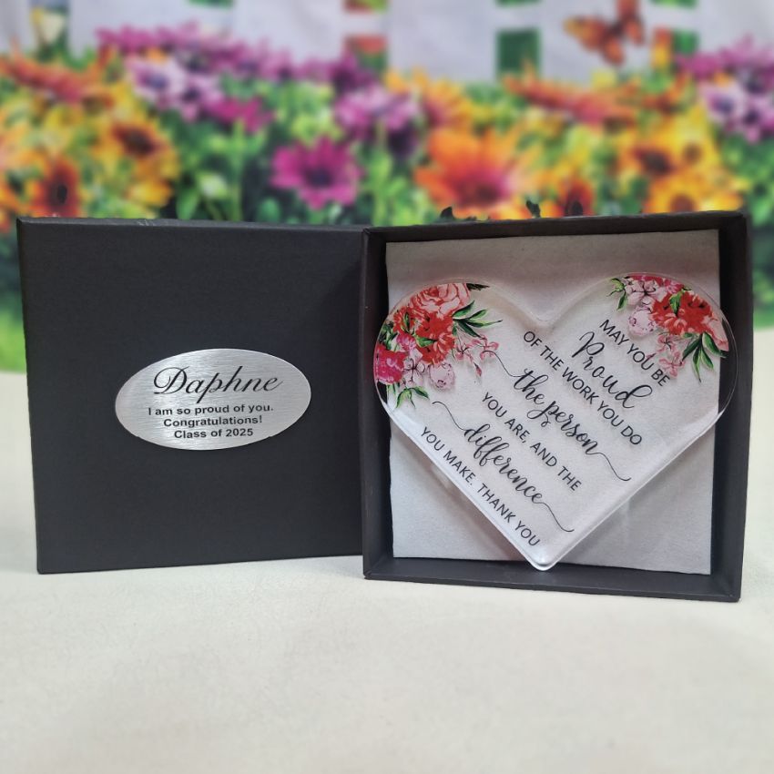 Appreciation Personalised Heart Acrylic Plaque Gift Box with Plaque